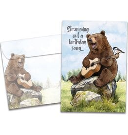 Bear Guitar Birthday Greeting Card
