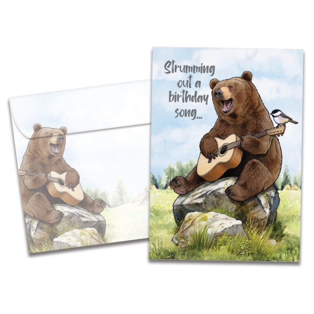 Bear Guitar Birthday Greeting Card