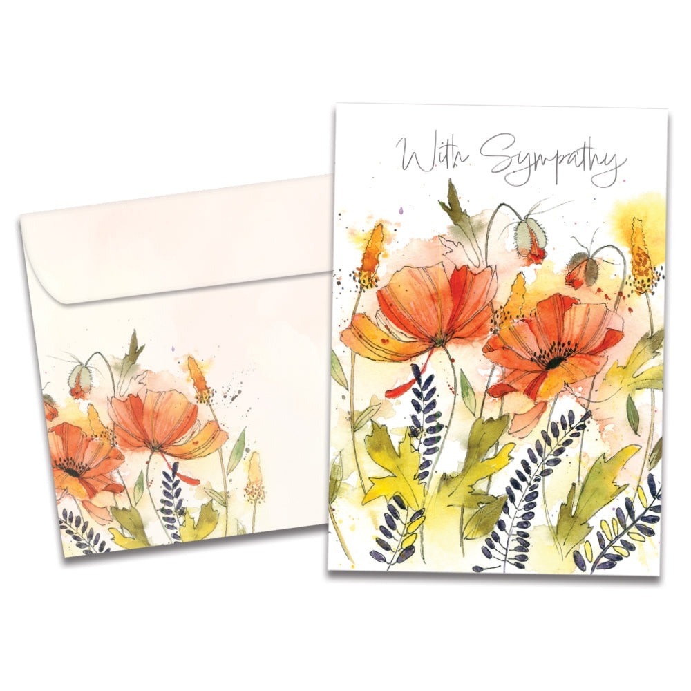 Heartfelt Flowers Sympathy Greeting Card