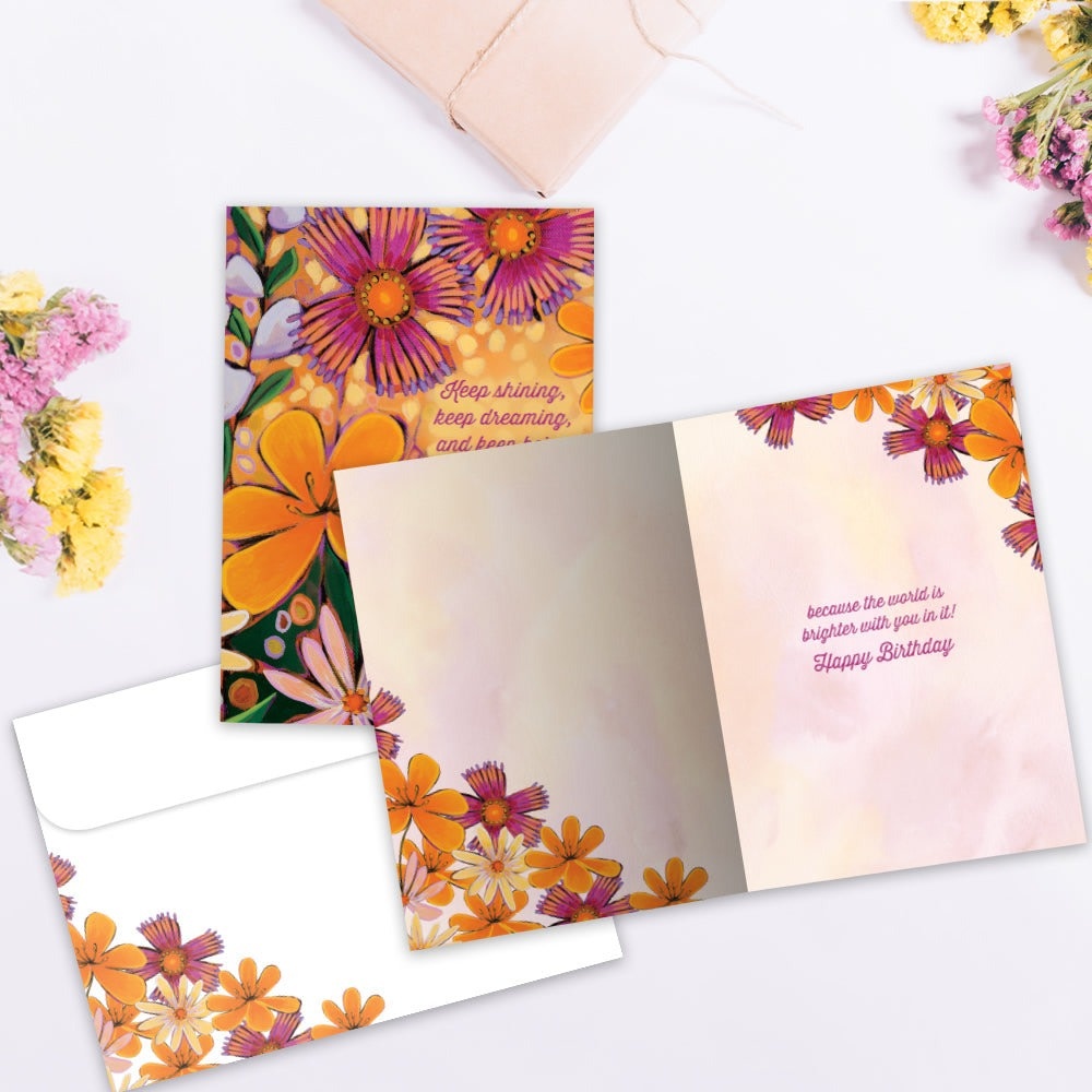 Brighter Florals Birthday Greeting Card
