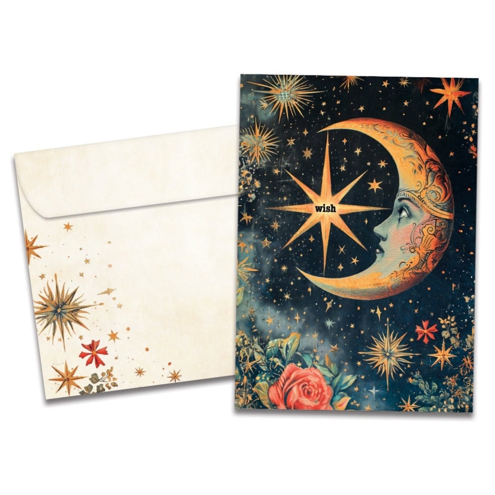 Crescent Moon Wish Birthday Greeting Card