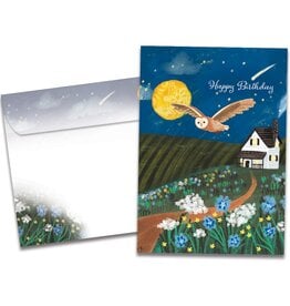 Soaring Owl Birthday Greeting Card