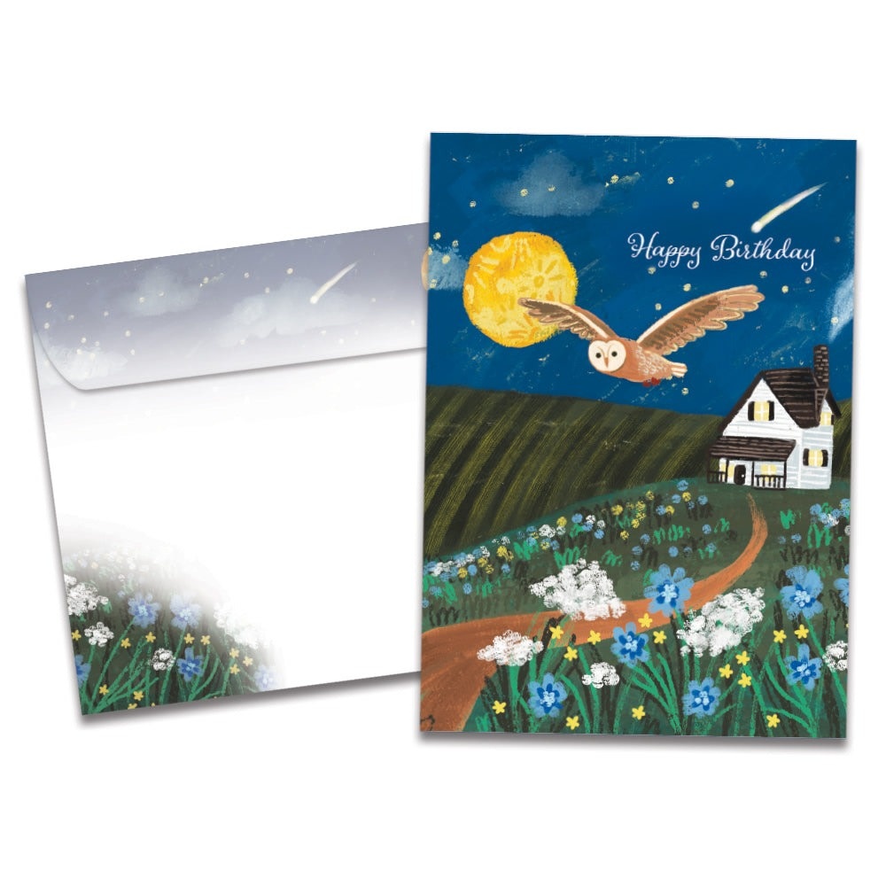 Soaring Owl Birthday Greeting Card