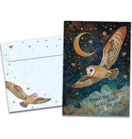 Lucky Owl Birthday Greeting Card