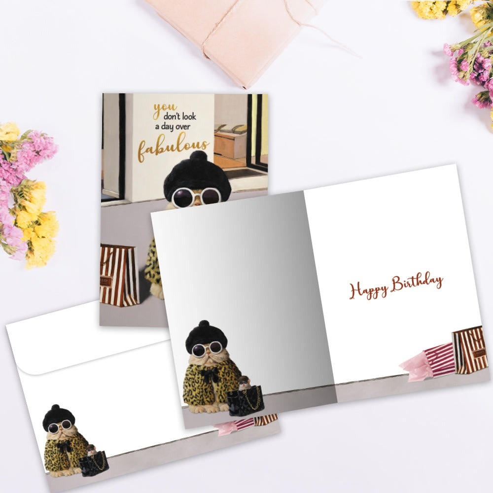A Day Over Fabulous Birthday Greeting Card