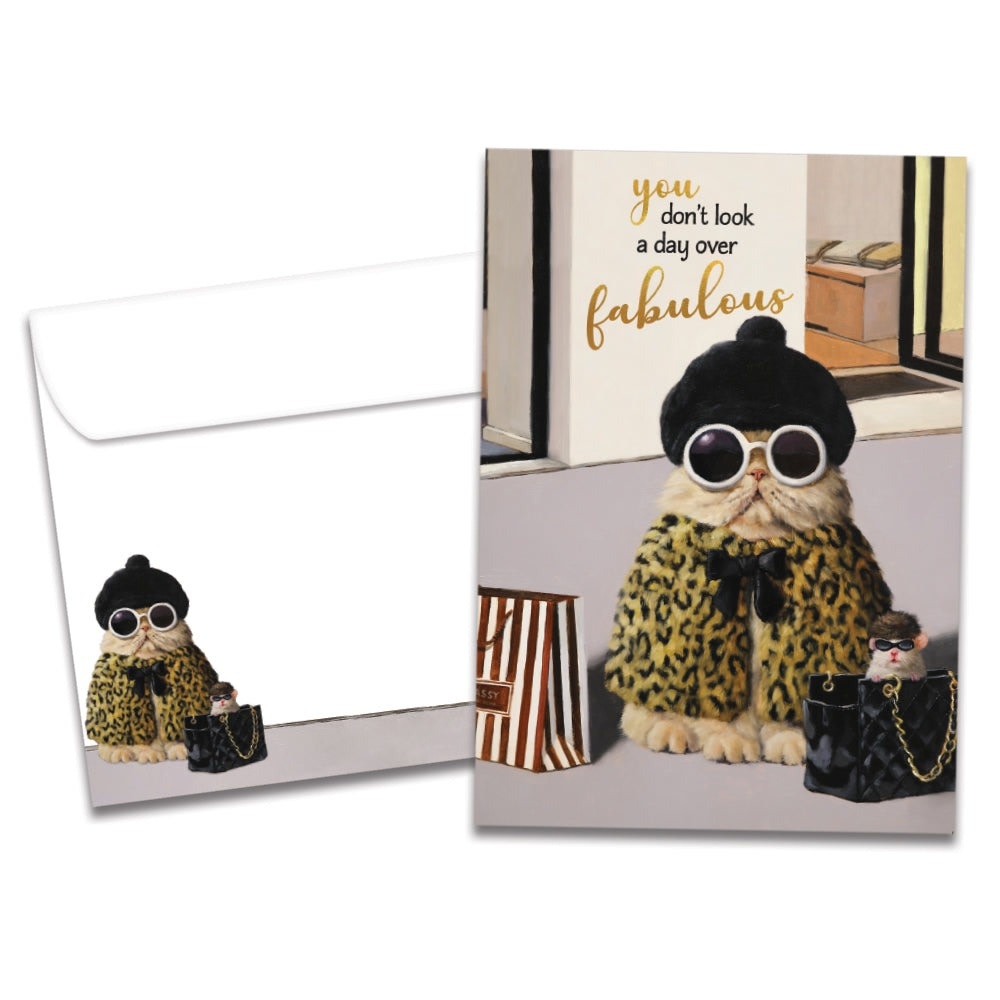 A Day Over Fabulous Birthday Greeting Card