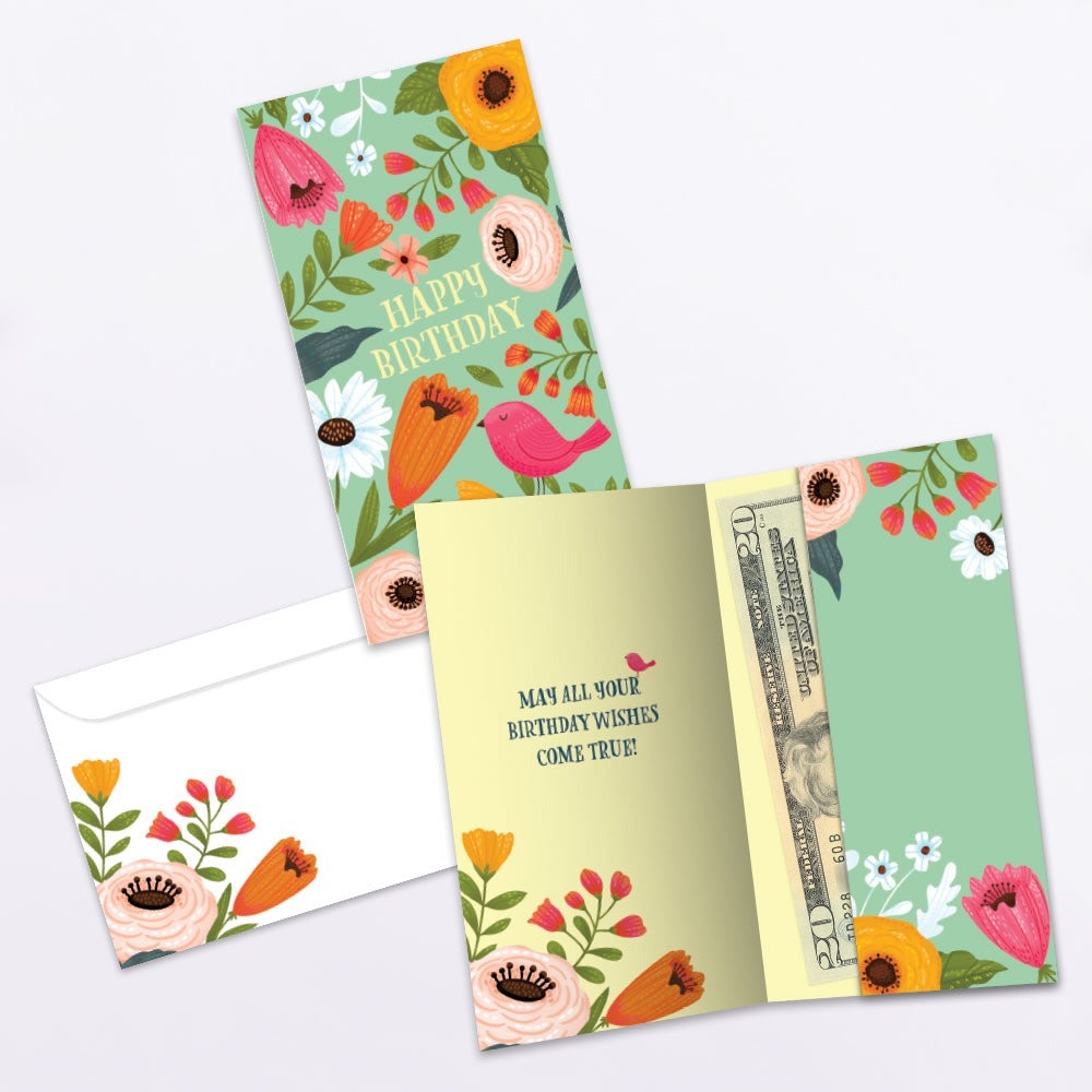 Bird Hope Money Holder Birthday Greeting Card