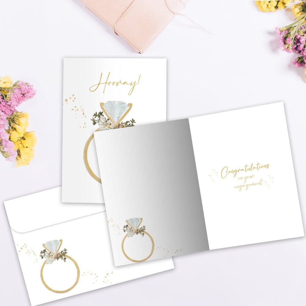 Hooray Ring Engagement Greeting Card