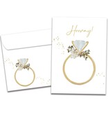 Hooray Ring Engagement Greeting Card