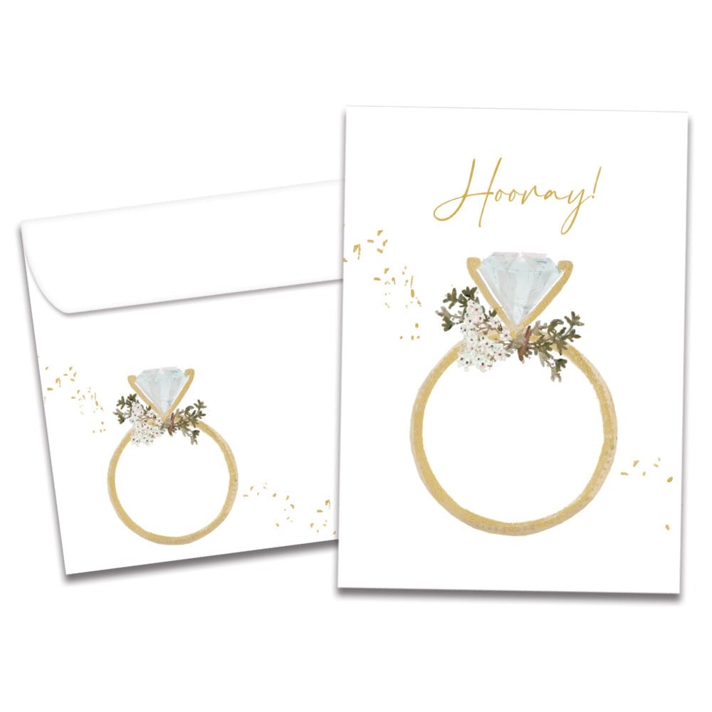 Hooray Ring Engagement Greeting Card