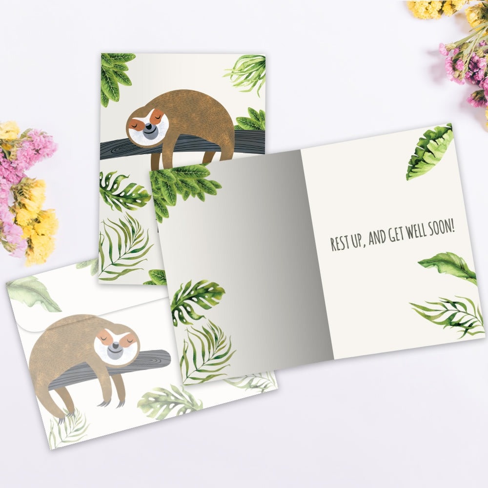 Sloth Slow Lane Get Well Greeting Card