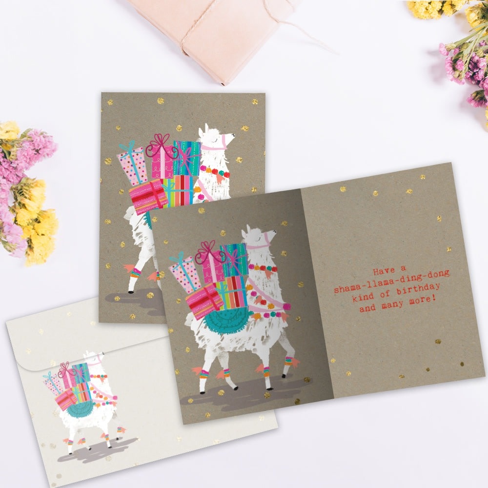 Shama Llama Birthday Greeting Card