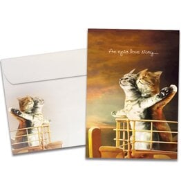 Cat Titanic Anniversary for Couple Greeting Card