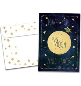 Moon and Back Birthday Greeting Card