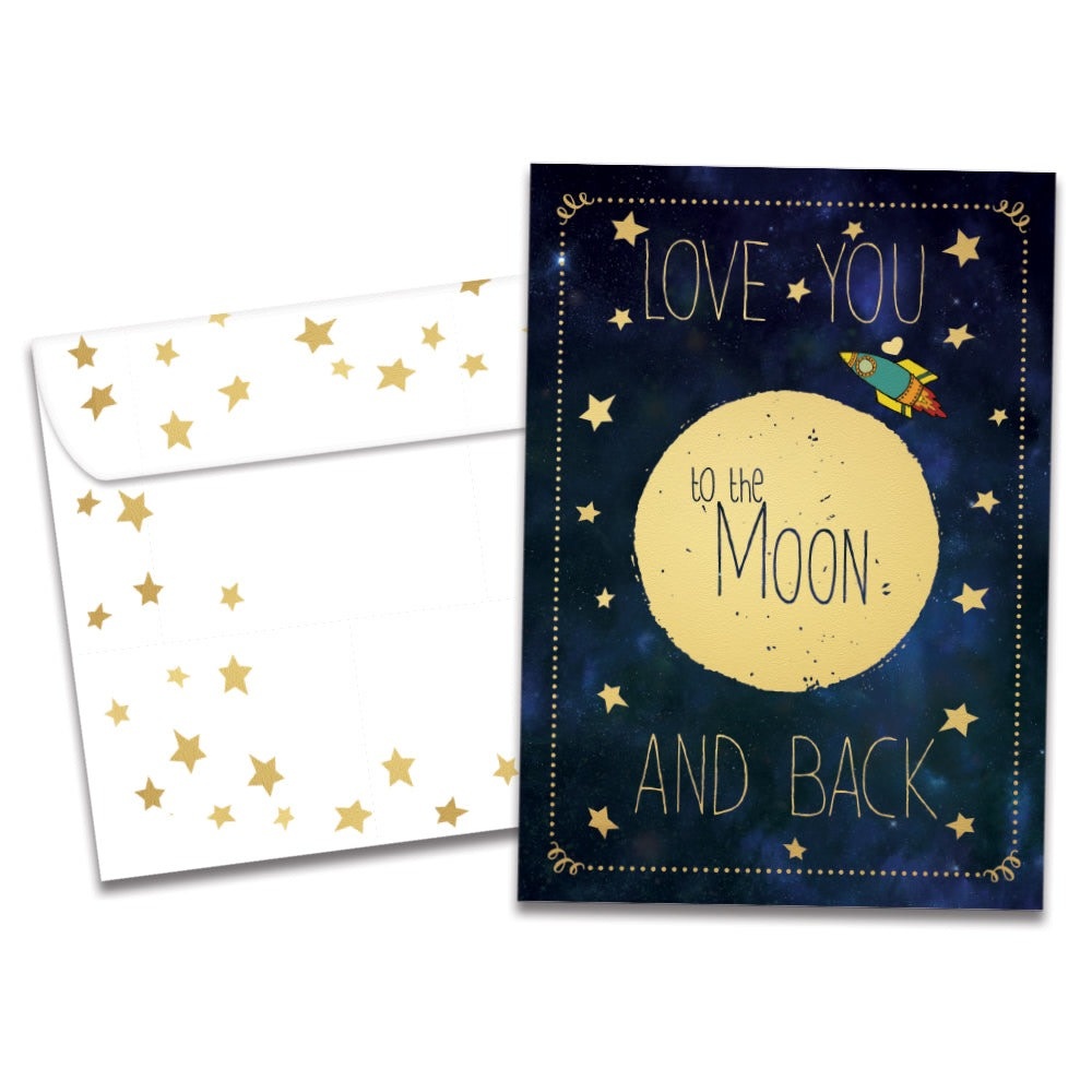 Moon and Back Birthday Greeting Card