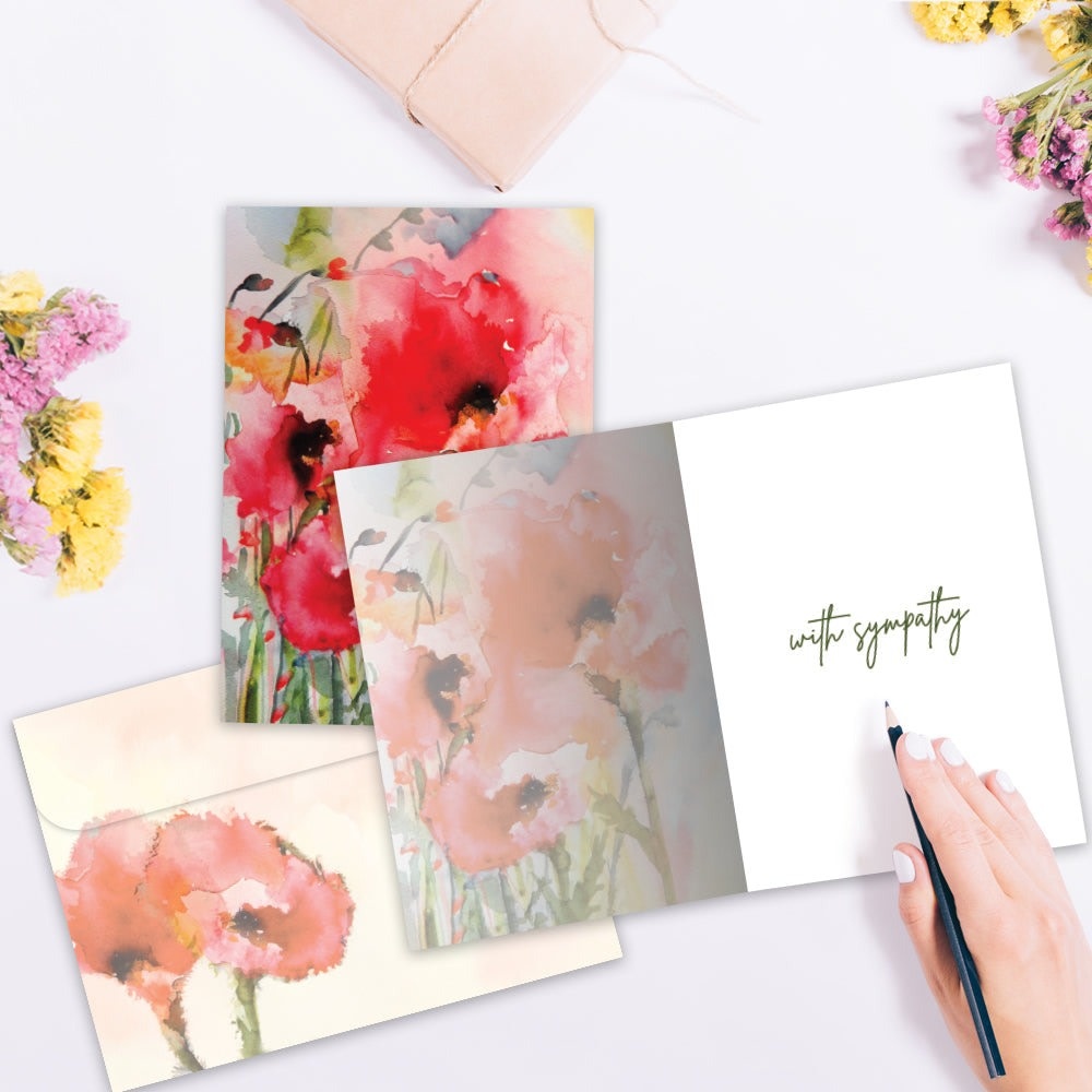 Floral Watercolor Sympathy Greeting Card