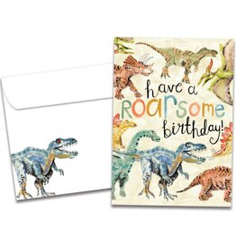 Roarsome Dinosaurs Birthday Greeting Card
