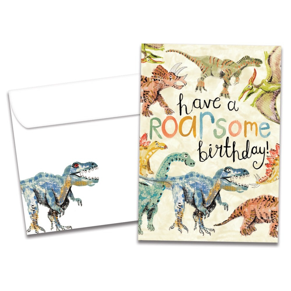 Roarsome Dinosaurs Birthday Greeting Card