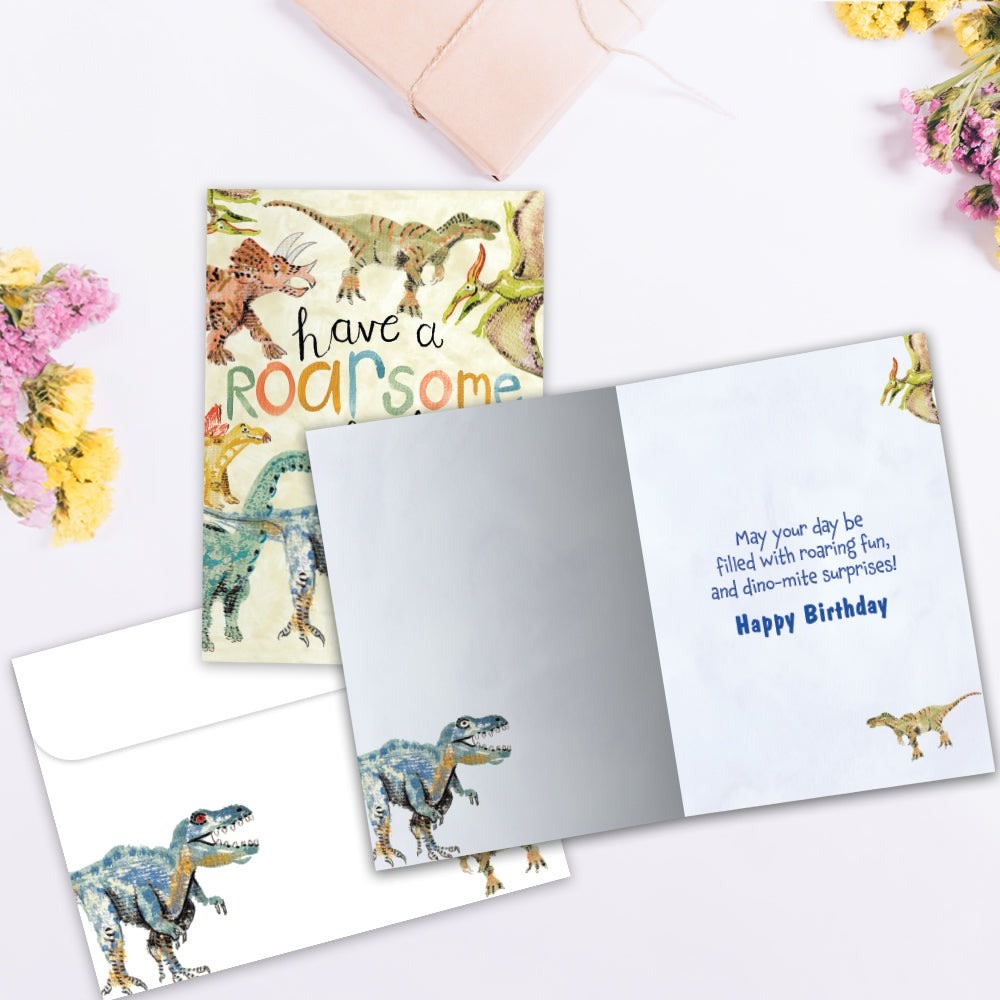 Roarsome Dinosaurs Birthday Greeting Card