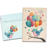 Balloons Flying By Birthday Greeting Card