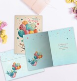 Balloons Flying By Birthday Greeting Card