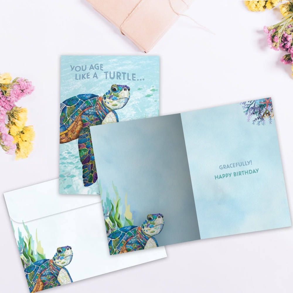 Graceful Turtle Birthday Greeting Card