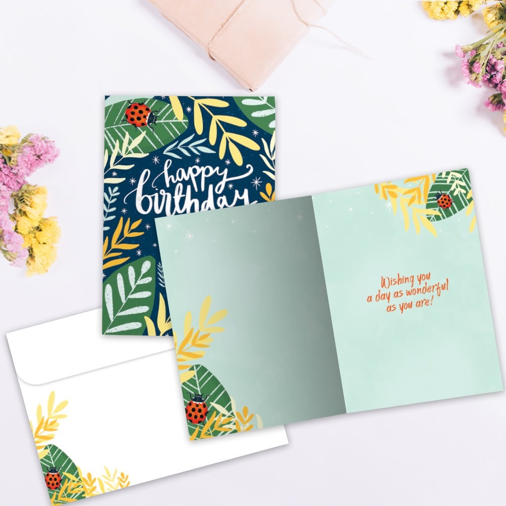 Wonderful Ladybugs Birthday Greeting Card