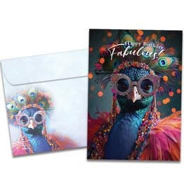Fabulous Peacock Birthday Greeting Card