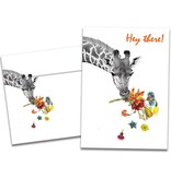 Checking In Giraffe Support Greeting Card