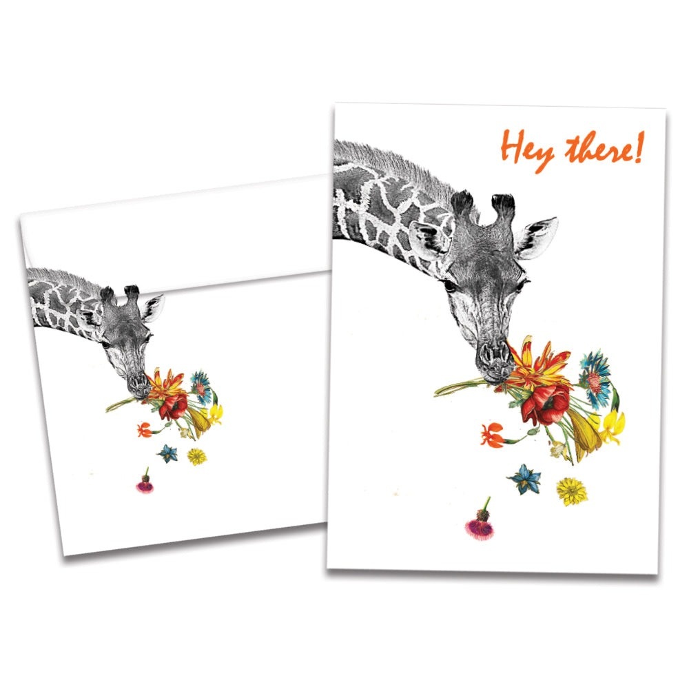 Checking In Giraffe Support Greeting Card