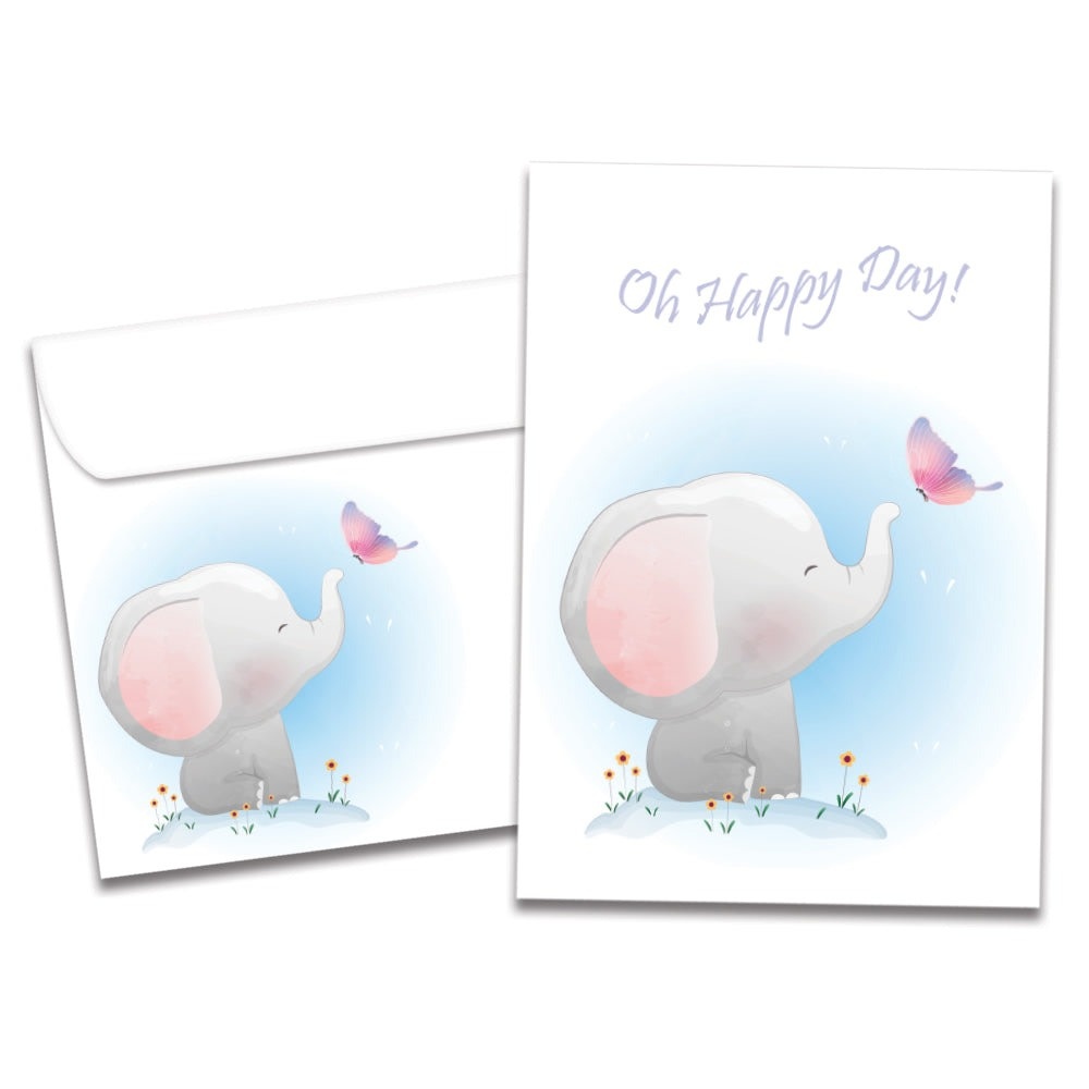 Happy Day Elephant New Baby Greeting Card