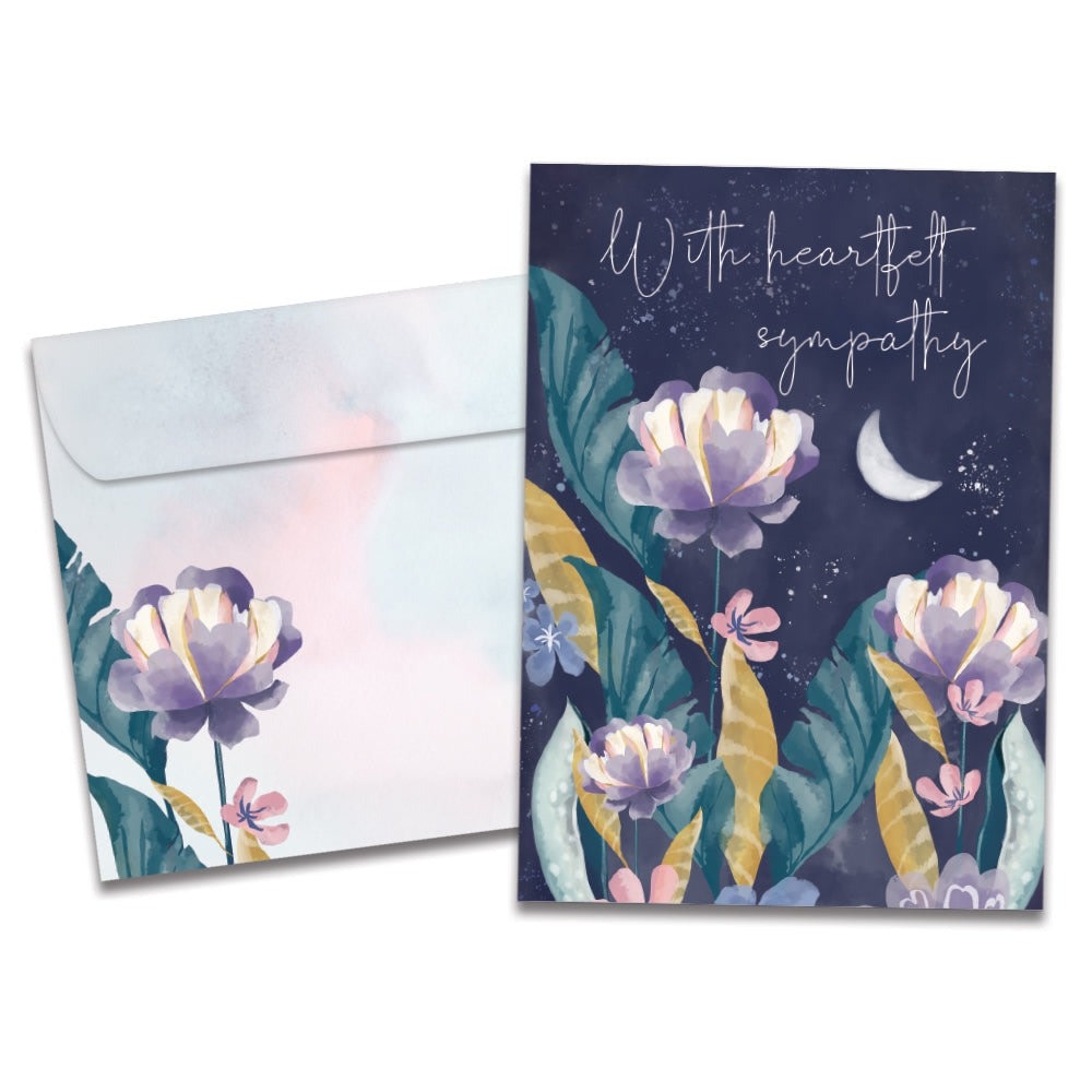 Heartfelt Moon Sympathy Greeting Card