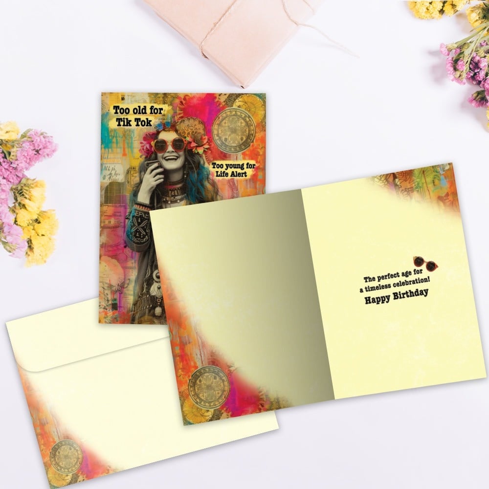 Timeless Hippie Birthday Greeting Card