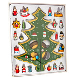 Set of 20 mini hand painted vintage ornaments w wood tree