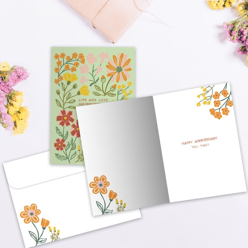 Precious Blooms Anniversary Greeting Card