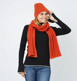 Lou & Co. Orange Cable Knit Hat and Scarf Set