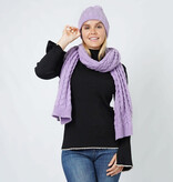 Lou & Co. Purple Cable Knit Hat and Scarf Set
