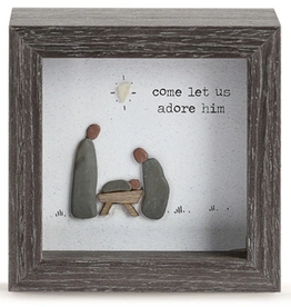 Sharon Nowlan Come Let Us Adore Him Shadow Box - 4x4"