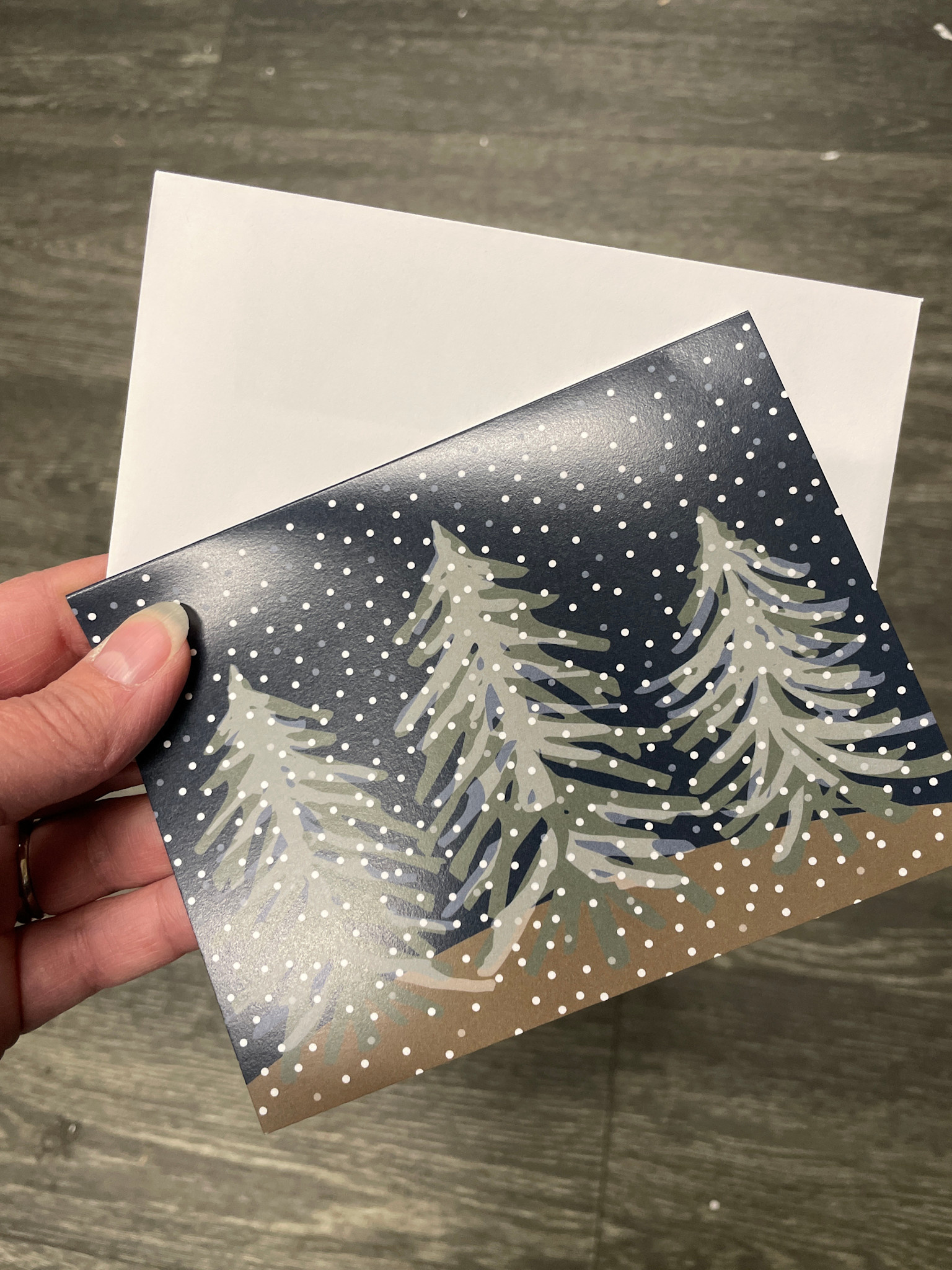 FLEURISH Midnight Flurry Notecard with Envelope