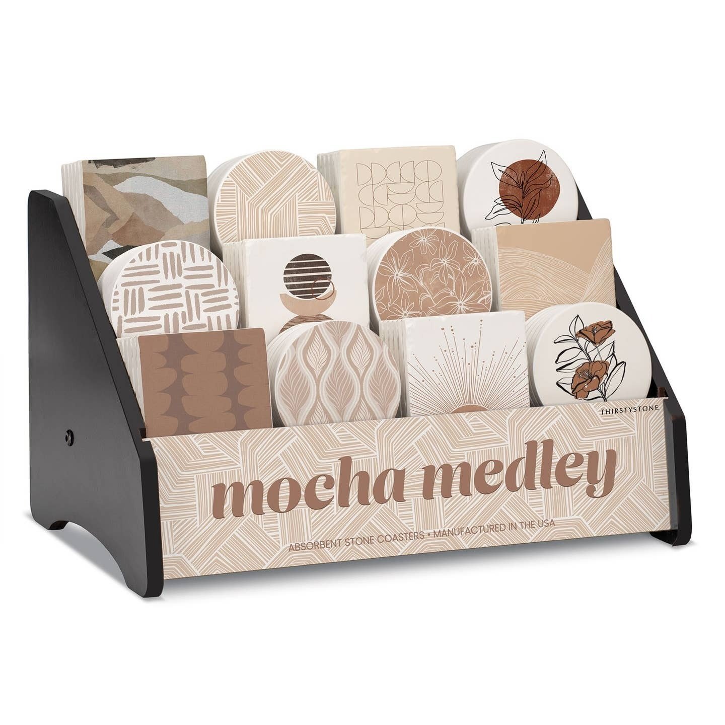 CounterArt and Highland Home Mocha Medley Single Coaster (various patterns)
