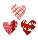 Roeda Studio Heart w/ Patterns Mini Art Pop S/3, Valentine Decor