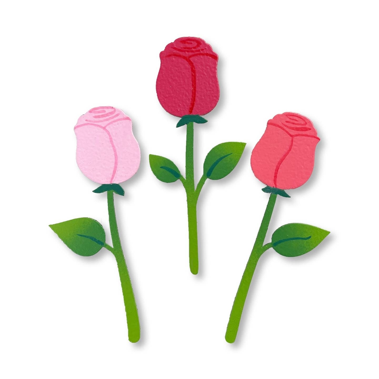 Roeda Studio Rose Stem Magnets S/3, Valentine's Romantic Decor