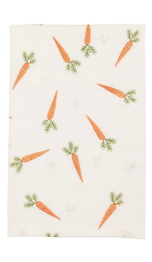 Mudpie Carrot Embroidered Towel.
