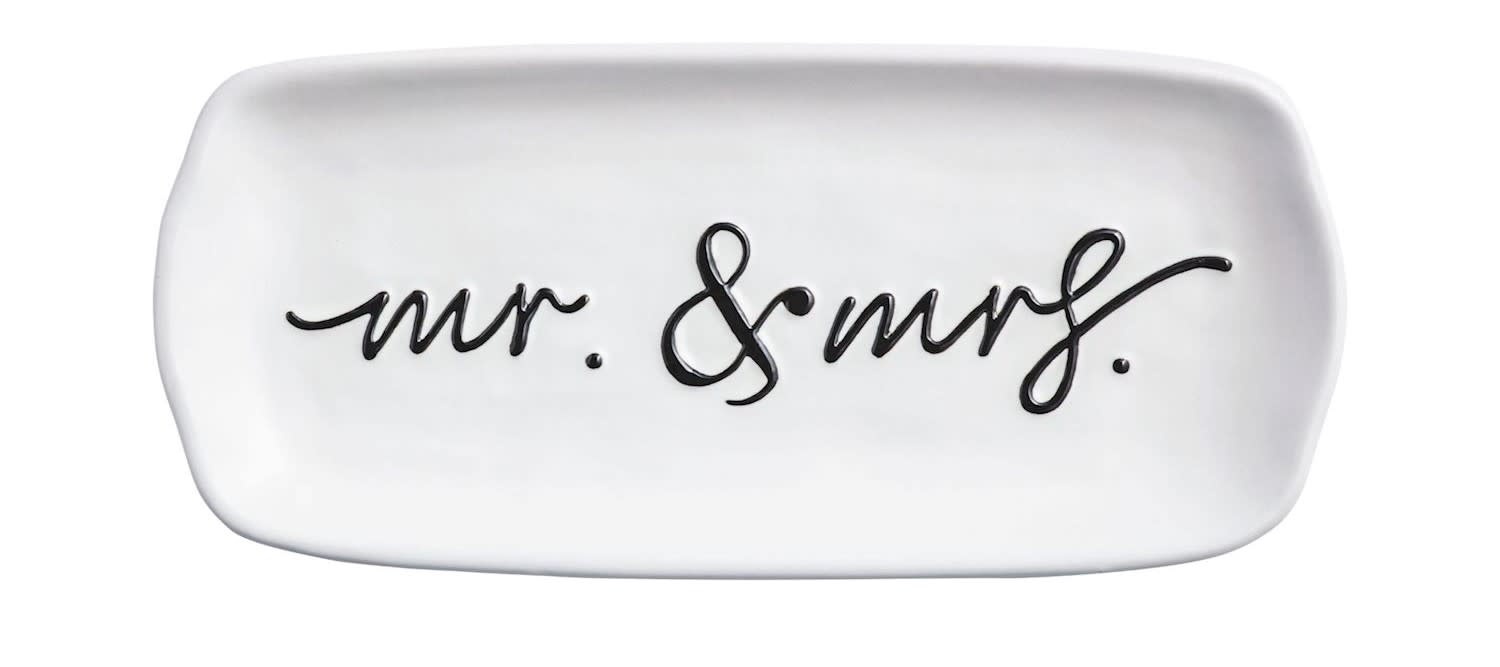 Mudpie Mr. & Mrs. Everything Dish. *script lettering