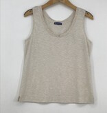 Democracy Heather Jute Sleeveless Side Slit Hem Knit Tank