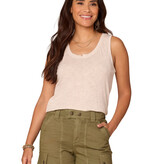 Democracy Heather Jute Sleeveless Side Slit Hem Knit Tank