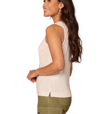 Democracy Heather Jute Sleeveless Side Slit Hem Knit Tank