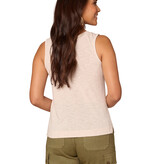 Democracy Heather Jute Sleeveless Side Slit Hem Knit Tank