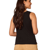 Democracy Black Sleeveless Side Slit Hem Knit Tank