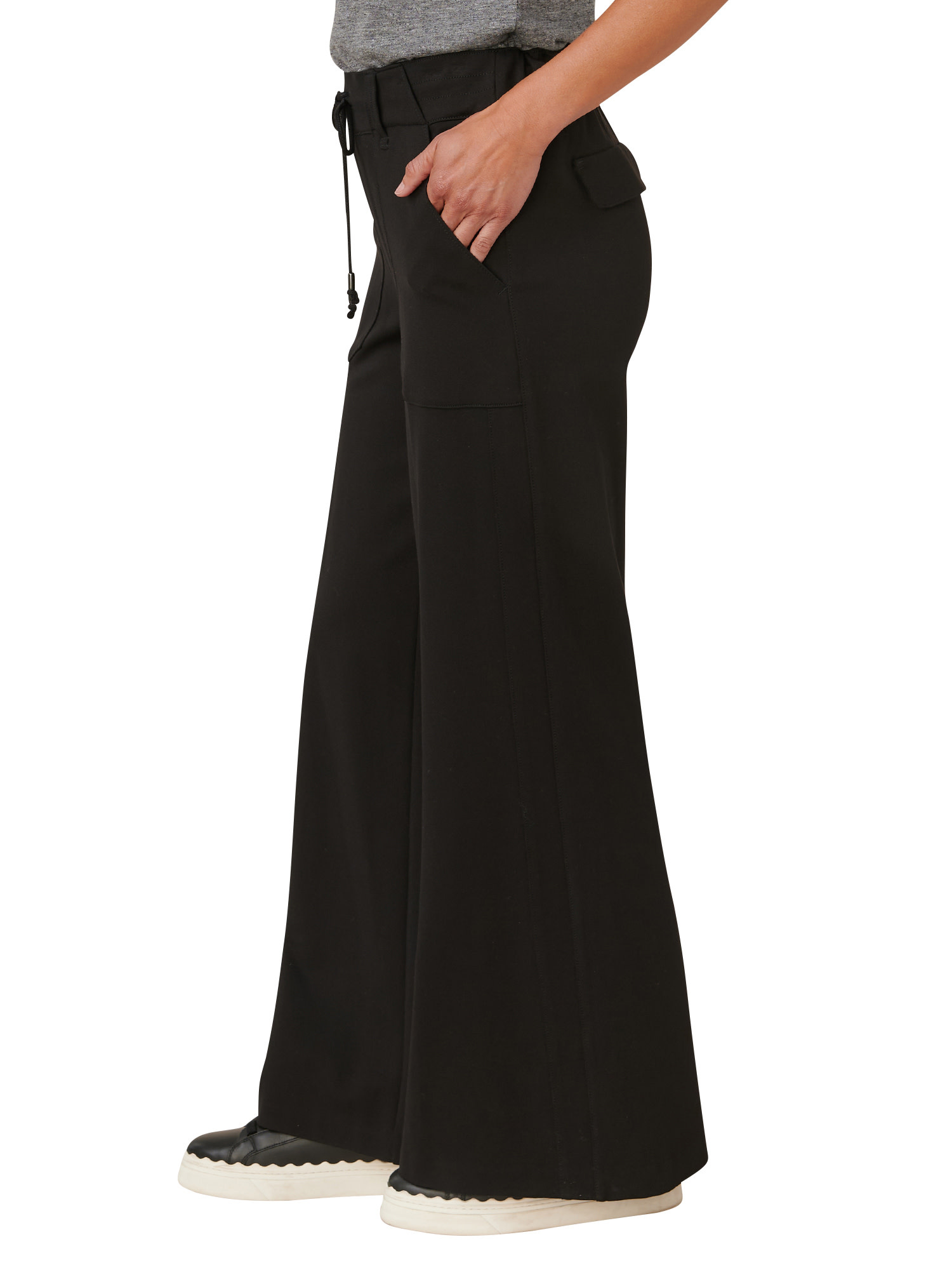 Democracy Black 30/25" "AB" Leisure High Rise Patch Pocket Utlity Wide Leg